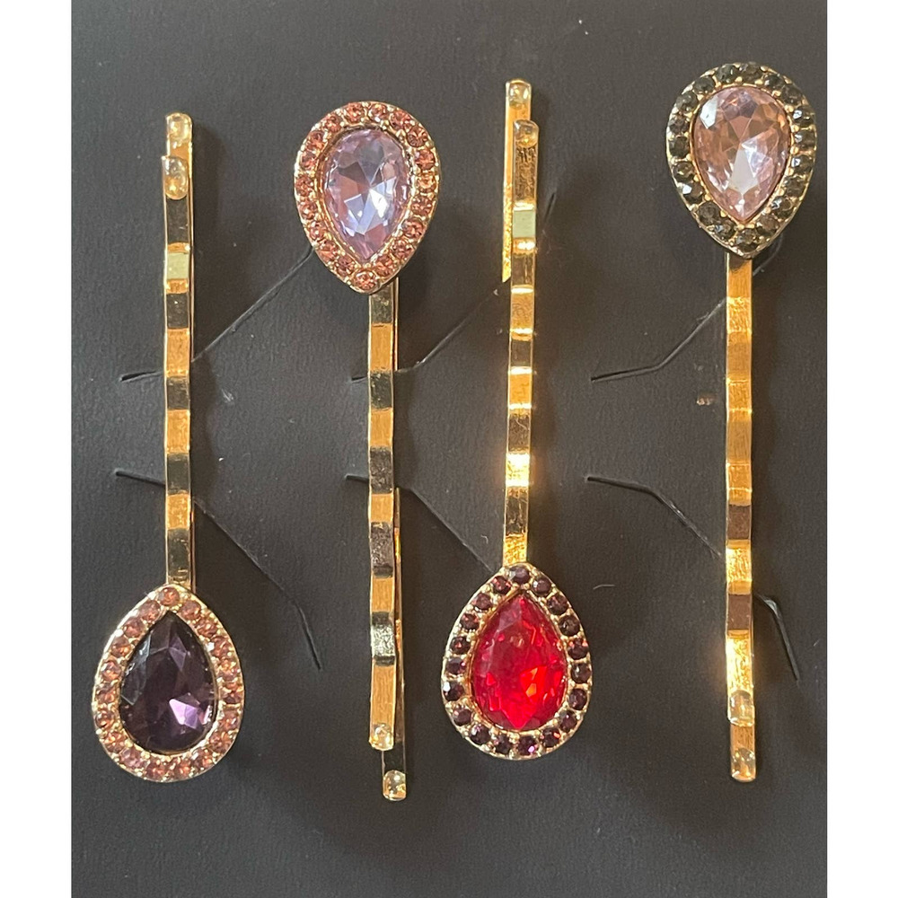 Jeweled Rhinestone Hairpin Set - Picture 2 of 2
